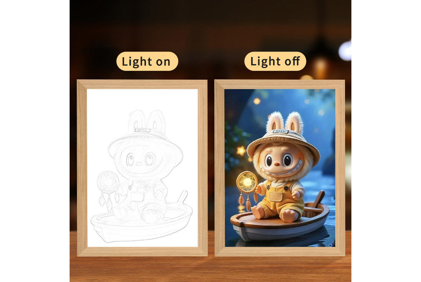 Labubu Cartoon Light Painting