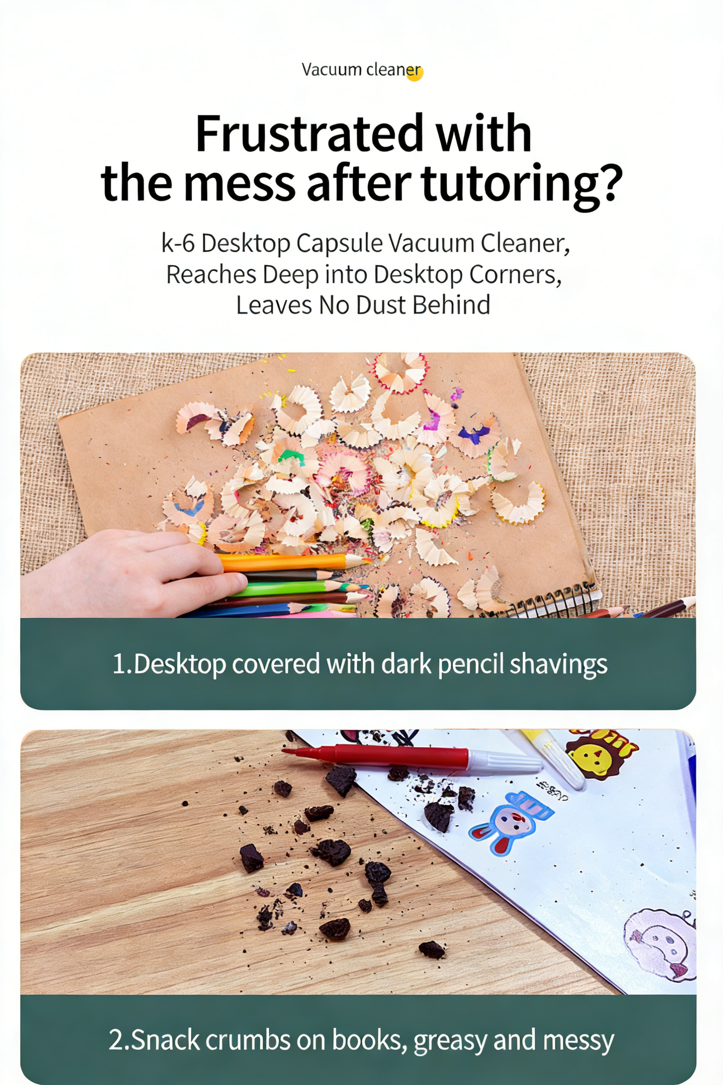 Portable Cordless Desktop Vacuum Cleaner