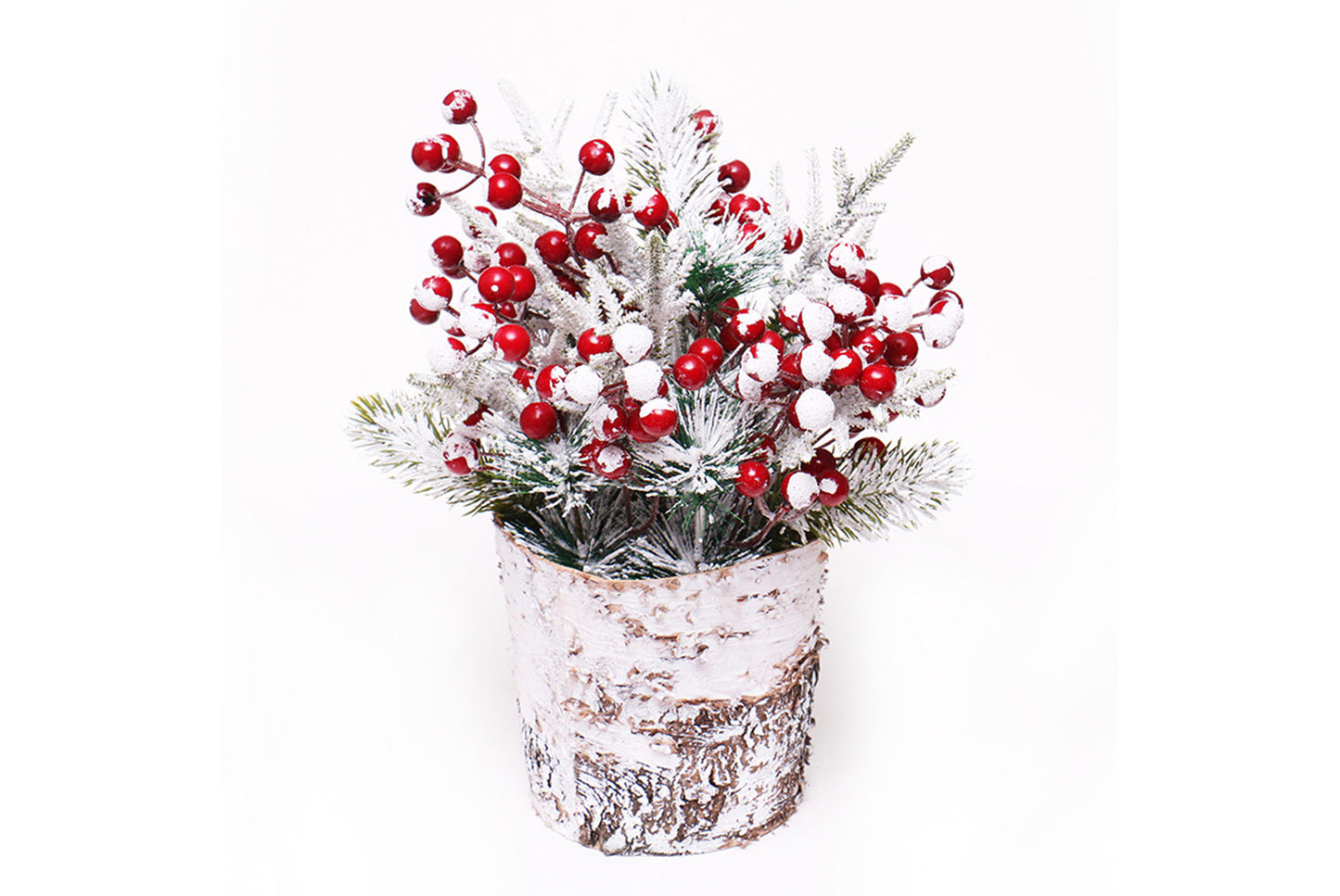 Creative Log Candle Holder with Snow