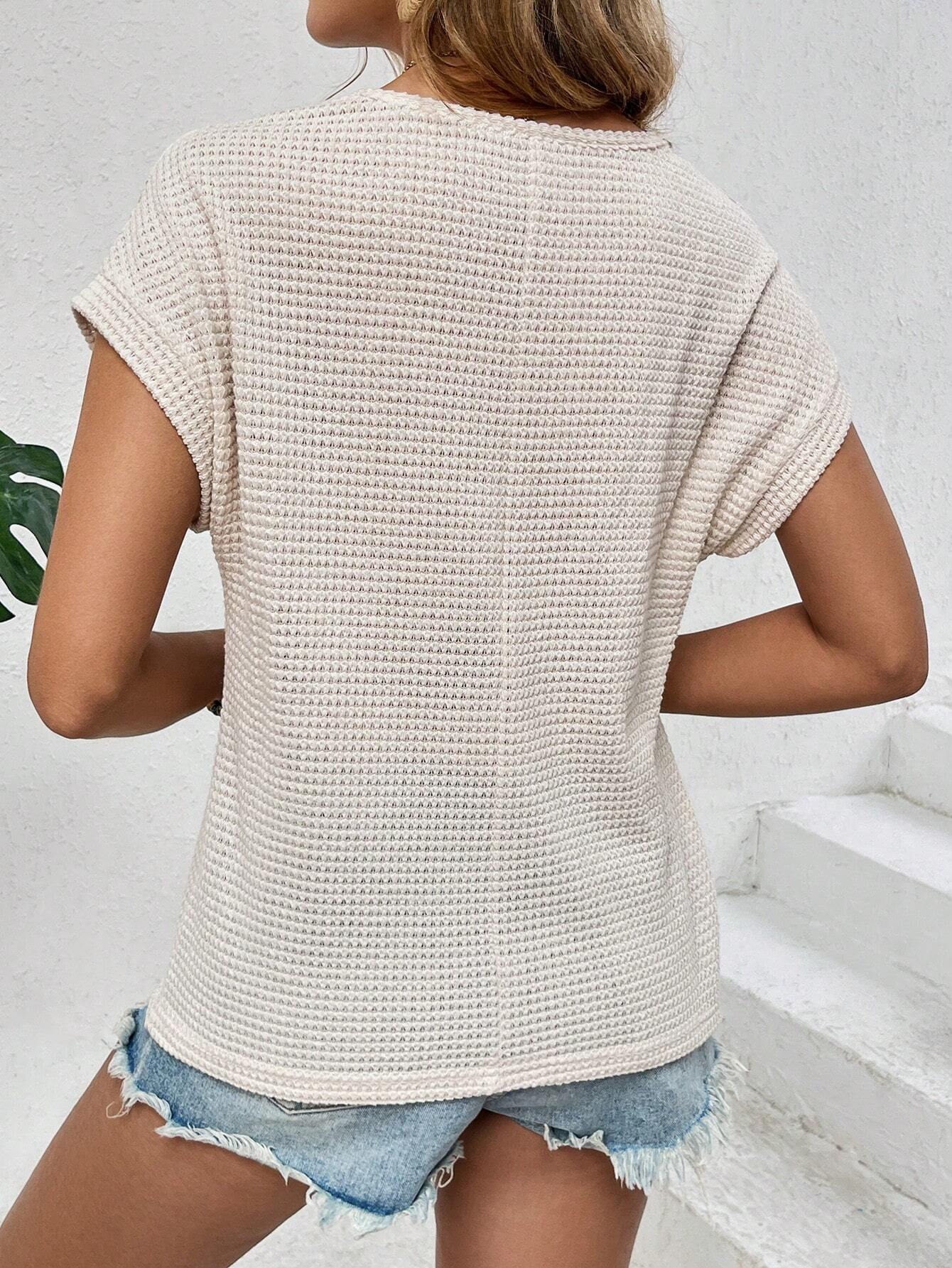 Raglan Openwork Breathable Short-Sleeve T-Shirt