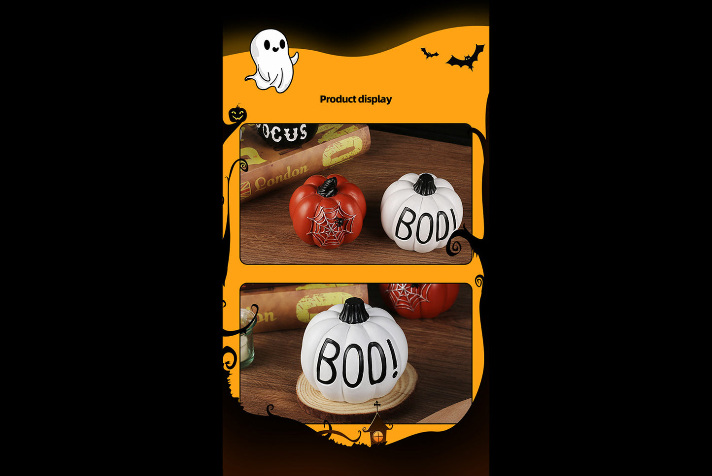 **Halloween Resin Pumpkin Decorative Figure**