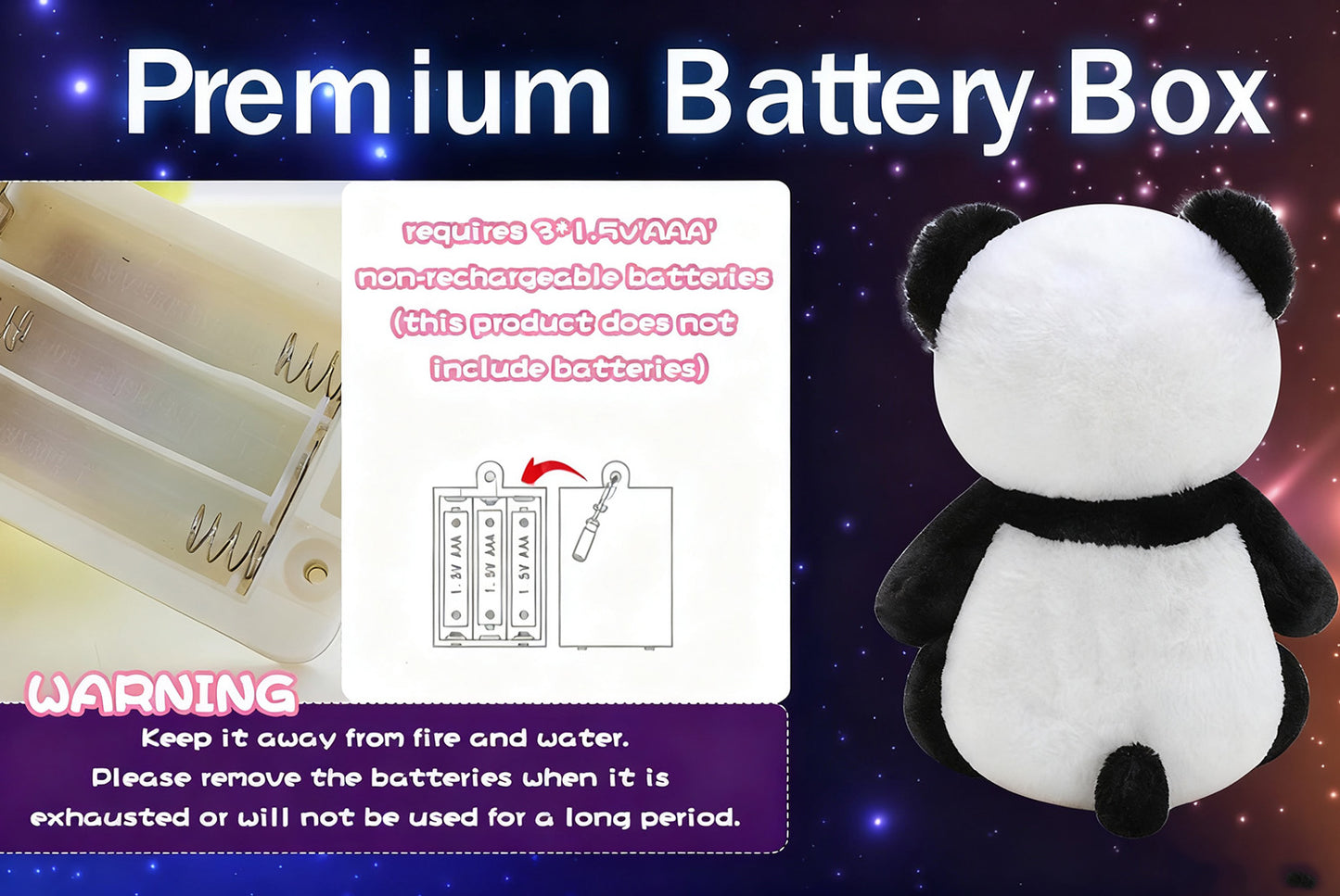 **Colorful Musical Glowing Panda | Sleeping Educational Plush Toy**