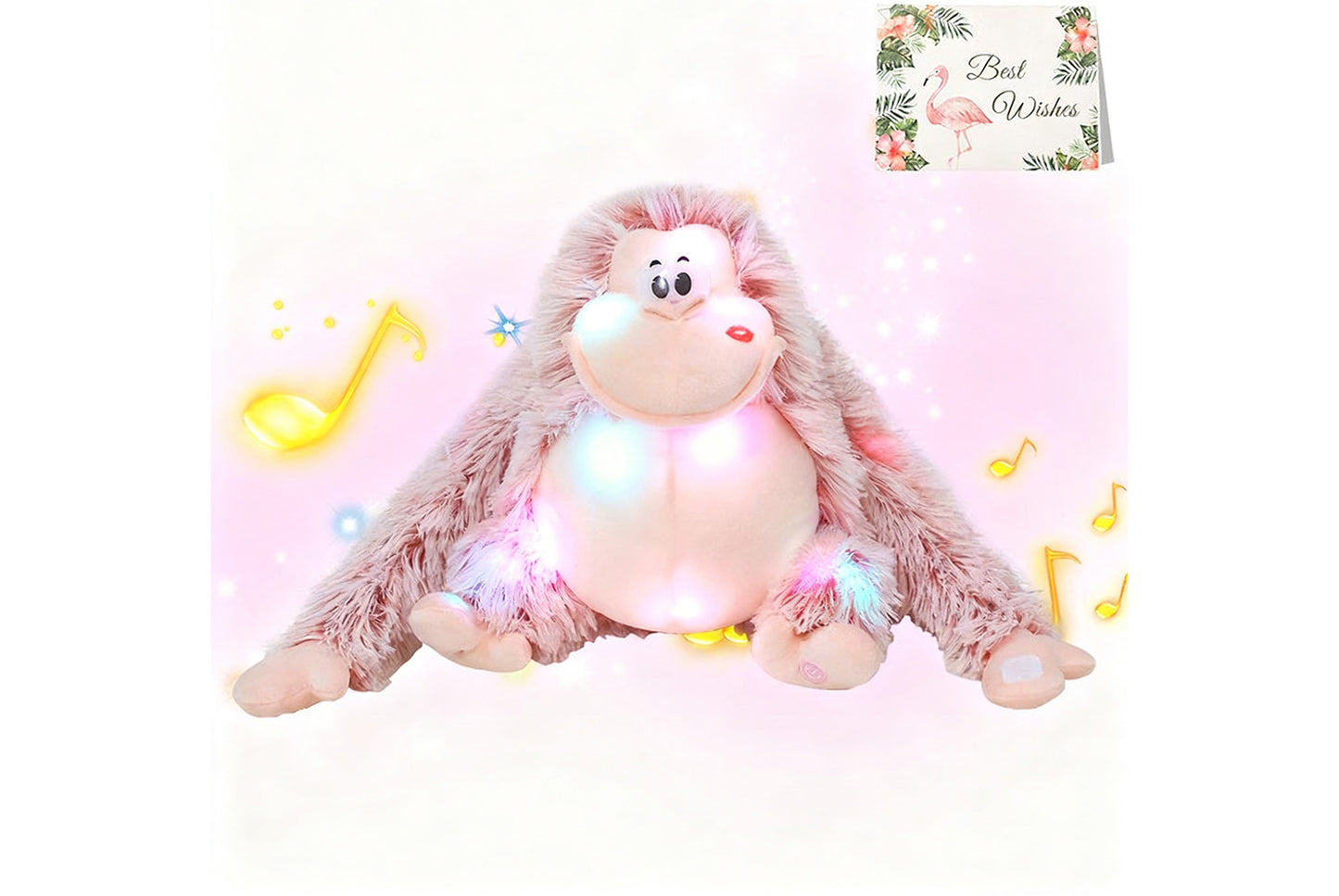 Multi-Color Musical Light-Up Gorilla Plush Toy