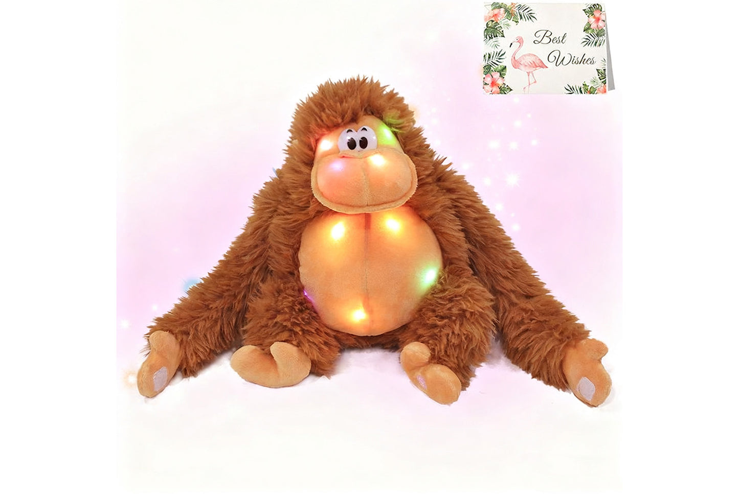 Multi-Color Musical Light-Up Gorilla Plush Toy