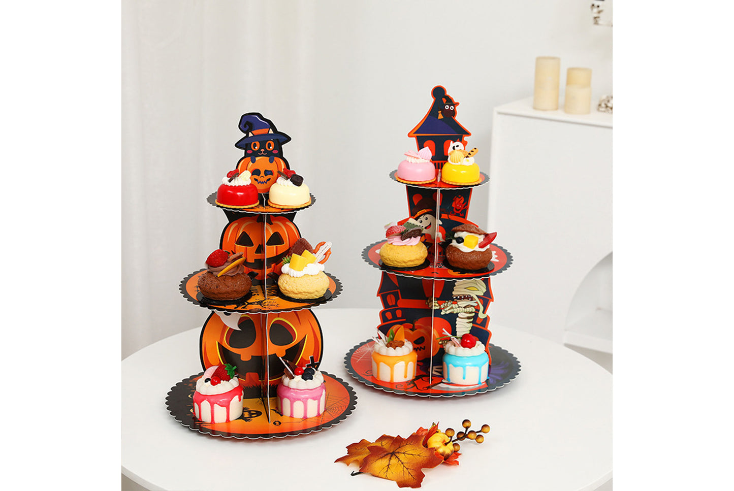 **Halloween Pumpkin Multi-Tier Cake Stand Decorative 3D Cake Tray**