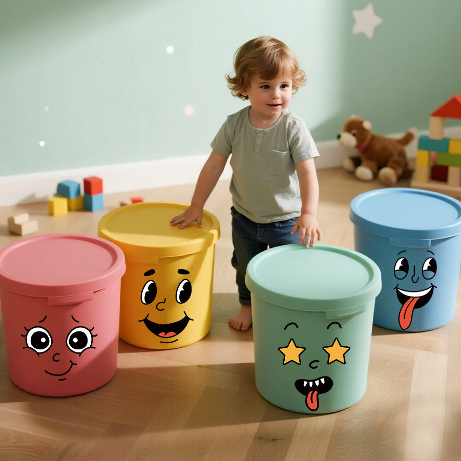 # Funny Smiley Face Toilet and Trash Can Decorative Stickers