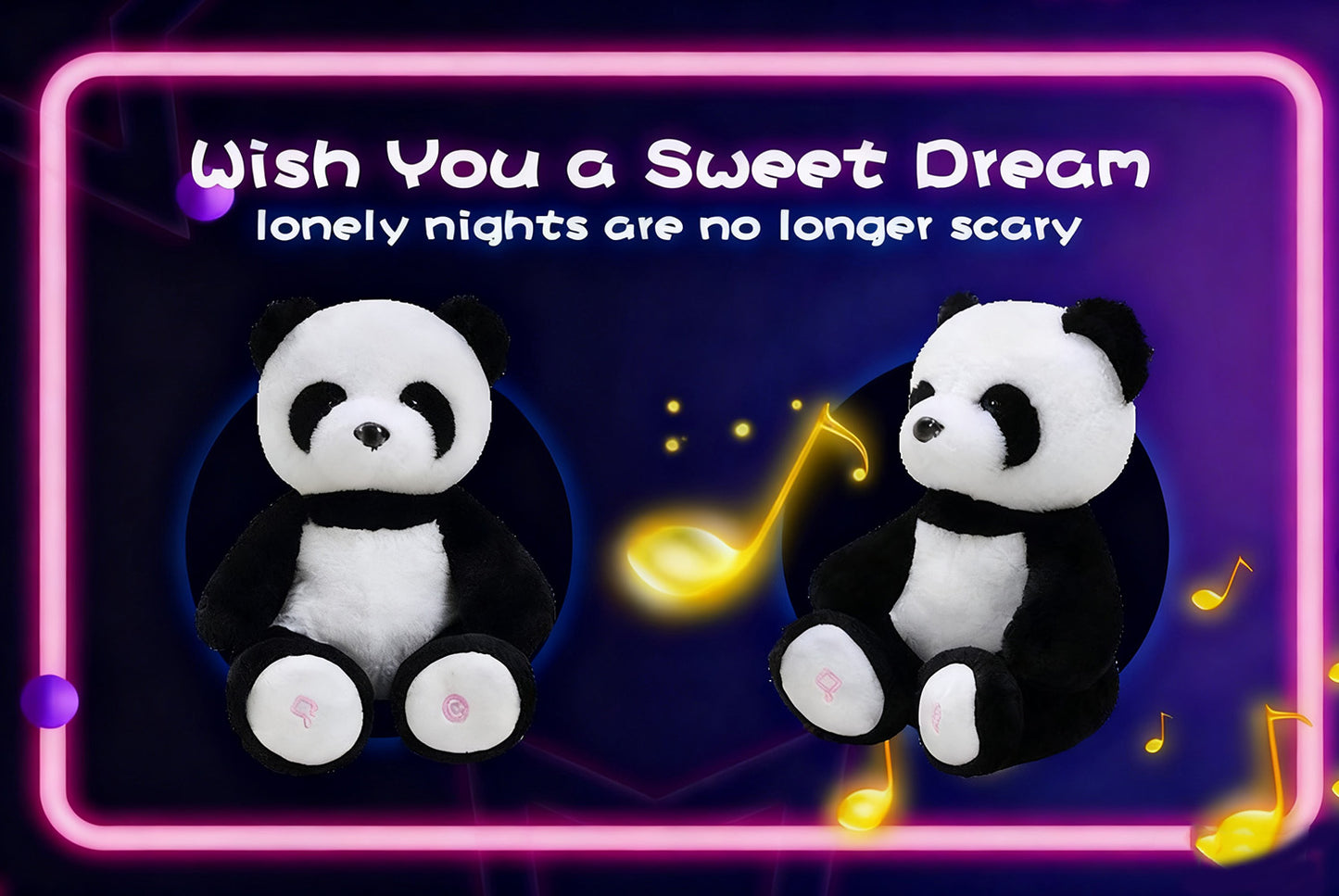 **Colorful Musical Glowing Panda | Sleeping Educational Plush Toy**
