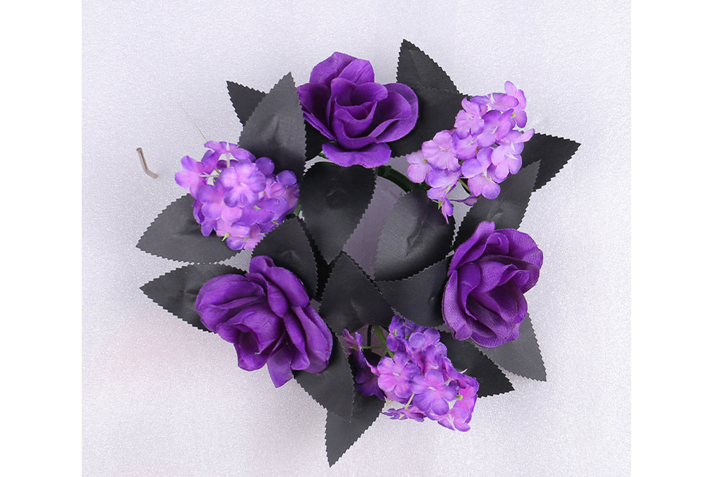 **Halloween Purple Rose Candle Garland Decoration**