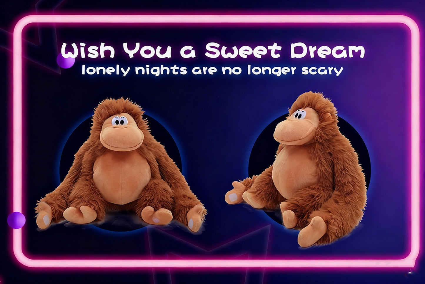 Multi-Color Musical Light-Up Gorilla Plush Toy