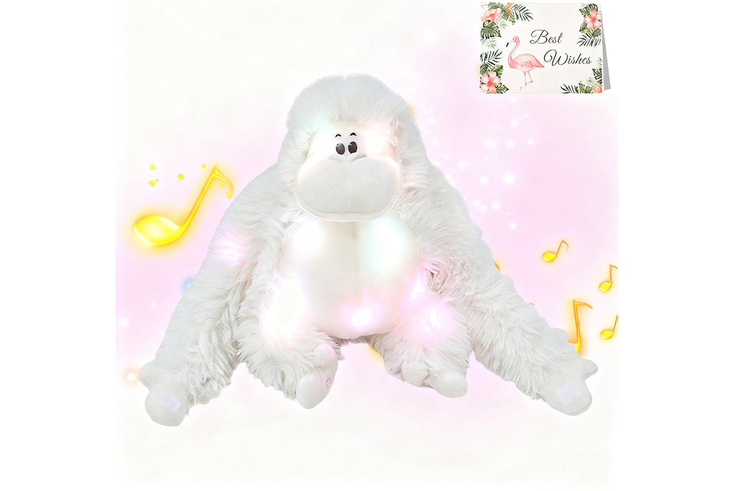 Multi-Color Musical Light-Up Gorilla Plush Toy