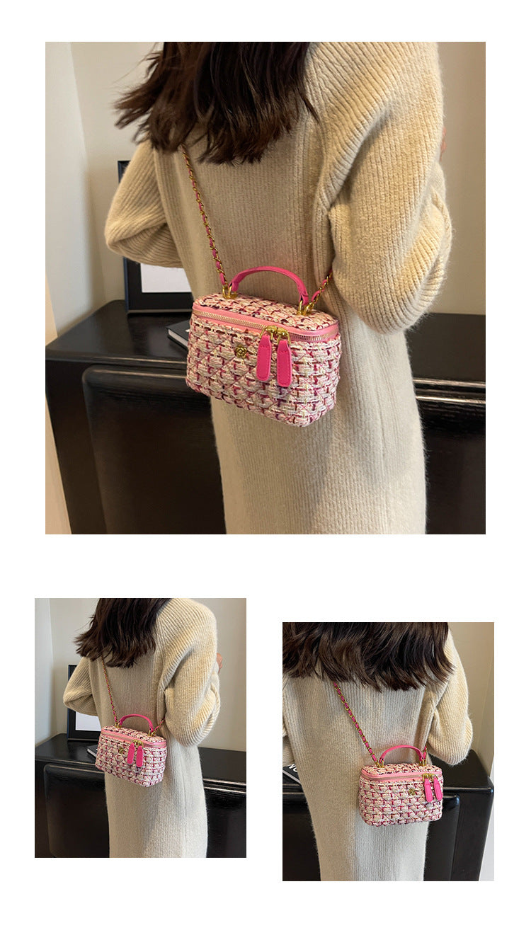 **Chanel-Style Wool Chain Bag**