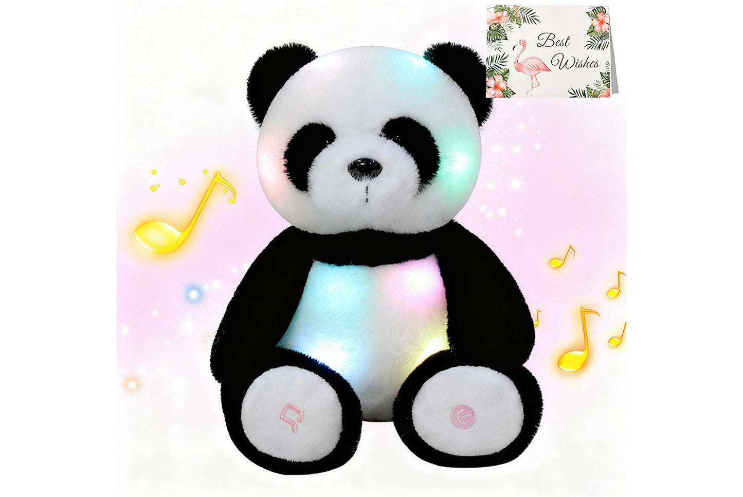 **Colorful Musical Glowing Panda | Sleeping Educational Plush Toy**