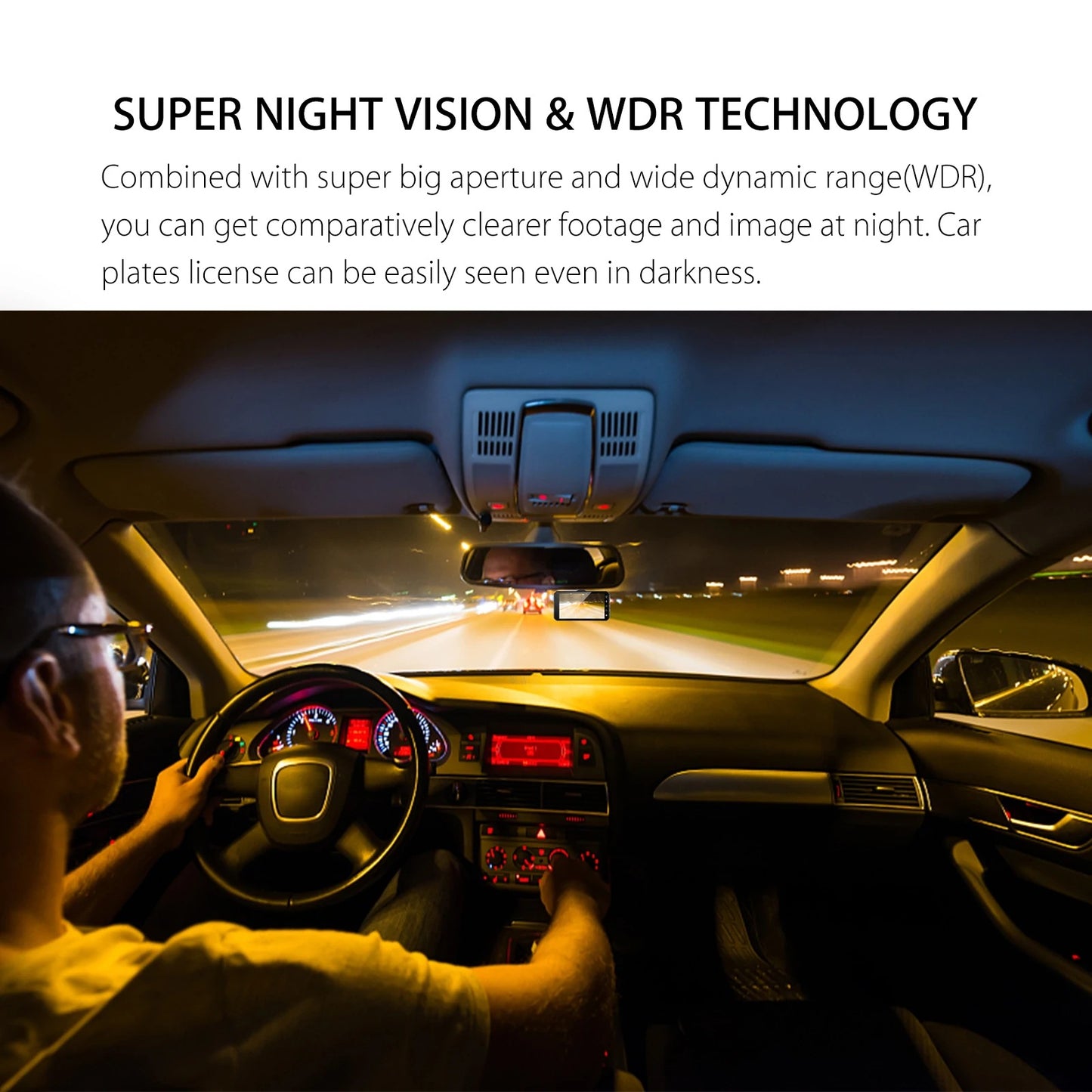 # 4-inch Touchscreen Dual-Lens HD Dash Cam