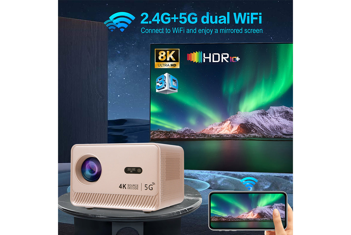 **Q96 E450 Android Projector for Home and Office*(UK plug)
