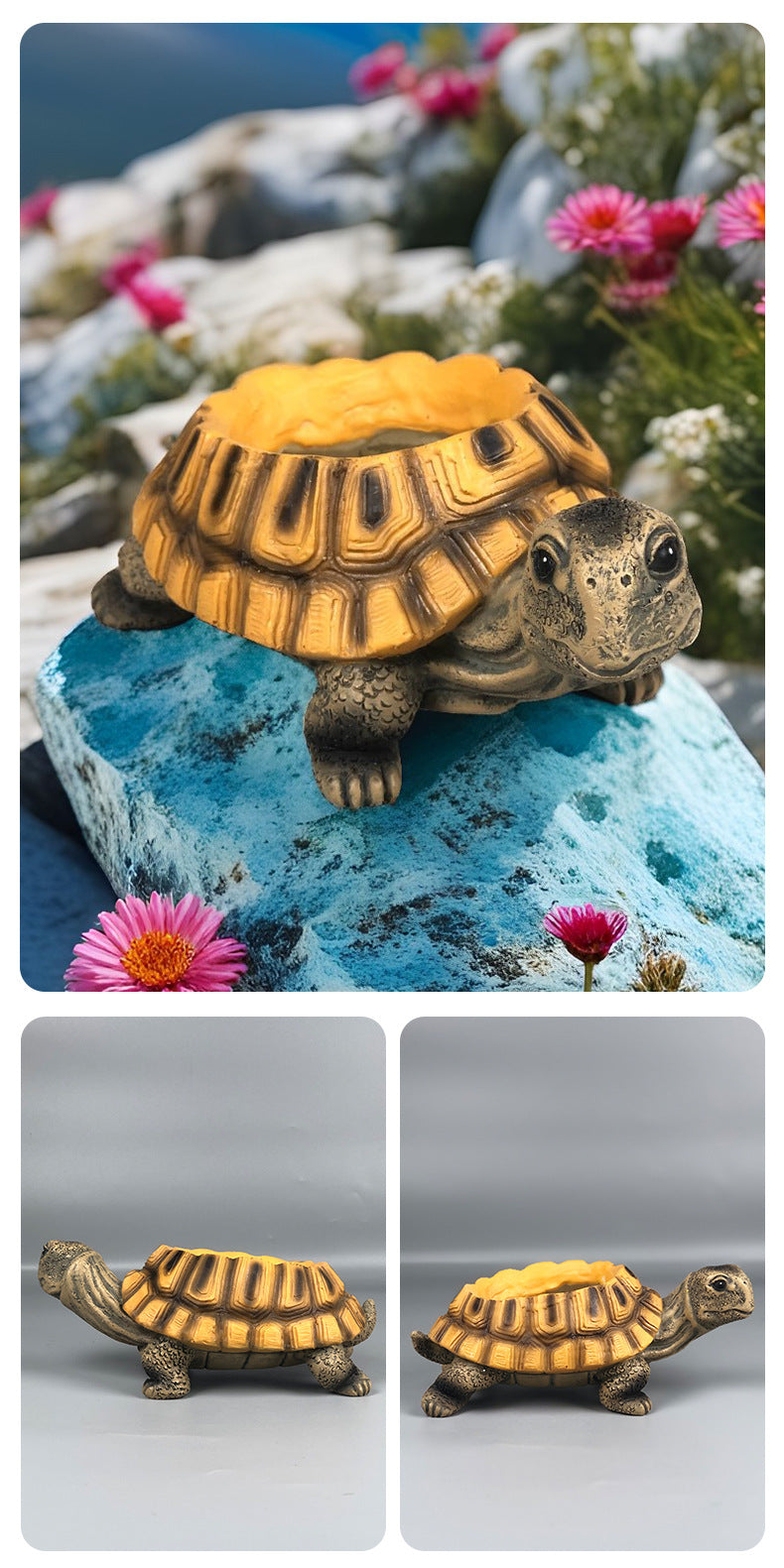 Creative Turtle Resin Flowerpot Ornament
