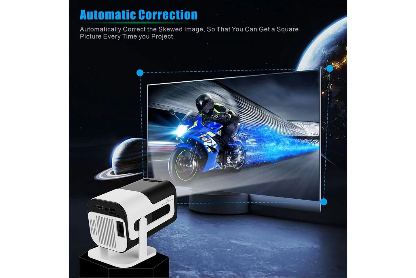 **Smart 4K Home Projector Portable Home Theater System**(UK plug)