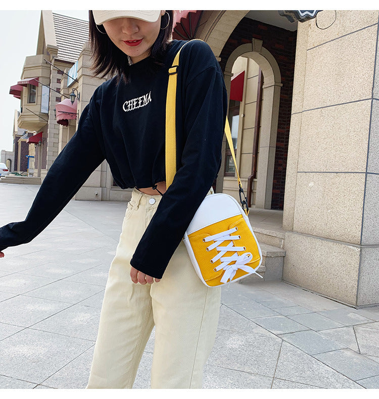 Patchwork Canvas Crossbody Bag for Women