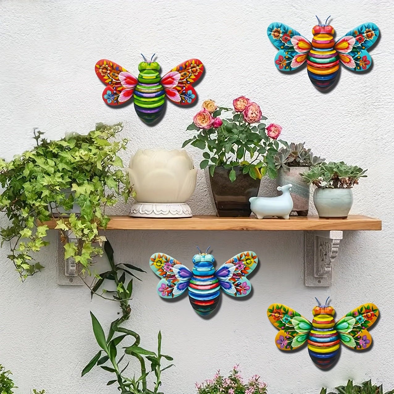 # Wrought Iron Bee Window and Patio Decorative Hanging Piece