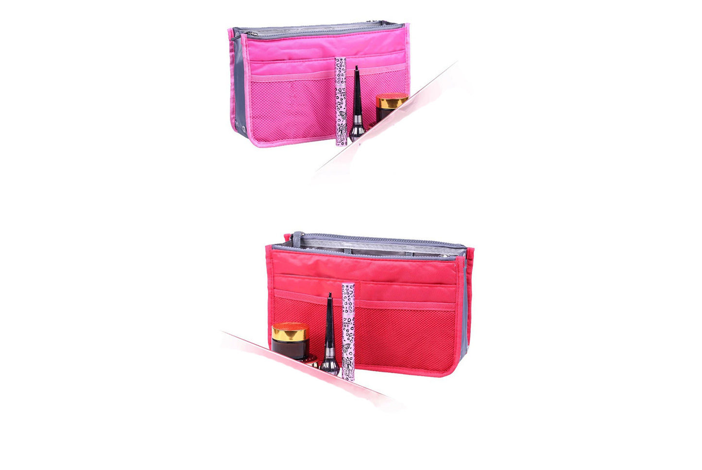 Double zipper storage bag