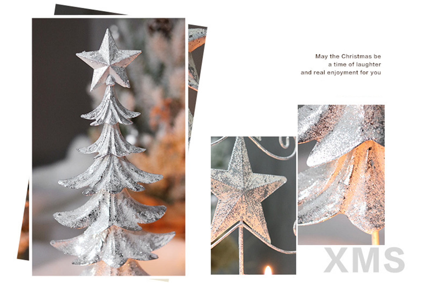 **Wrought Iron Christmas Candle Holder Ornament**