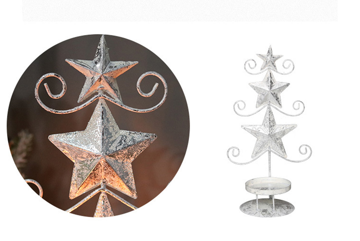 **Wrought Iron Christmas Candle Holder Ornament**