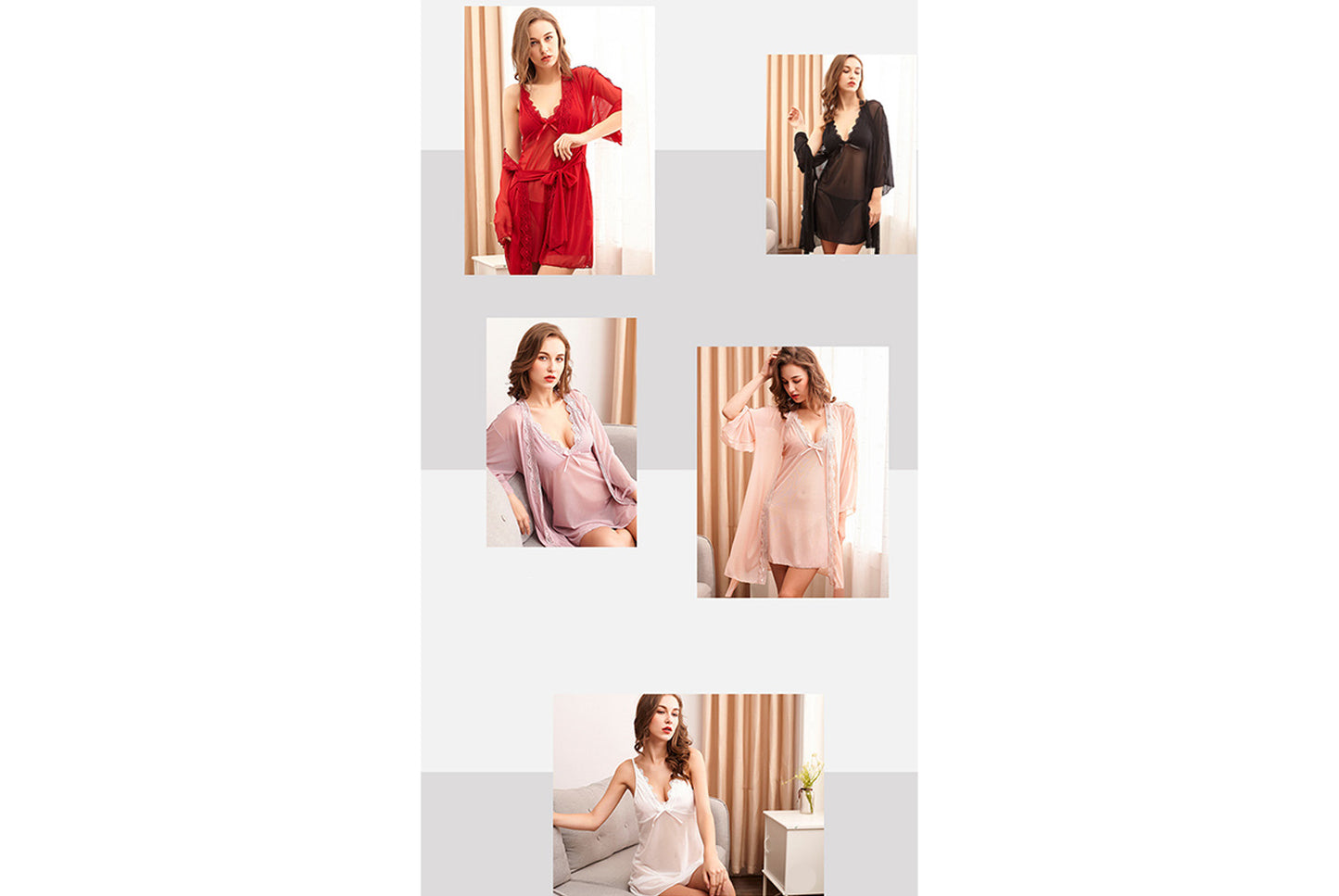 *Three-Piece Sexy Lingerie Set with Padded Bra