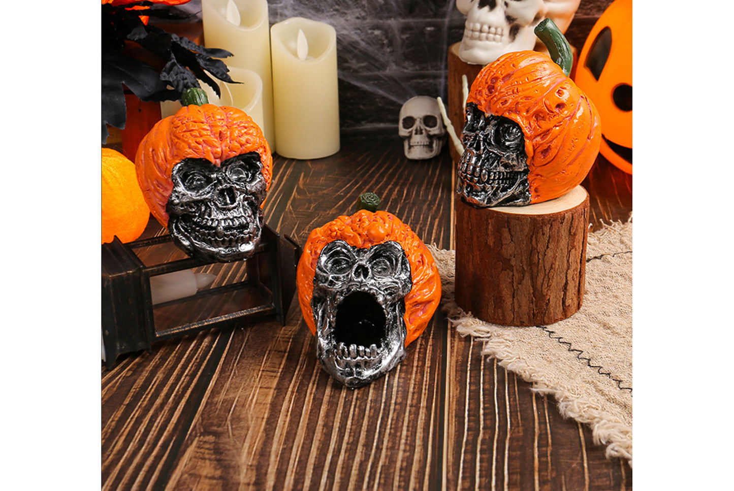Halloween Resin Skull Figurine
