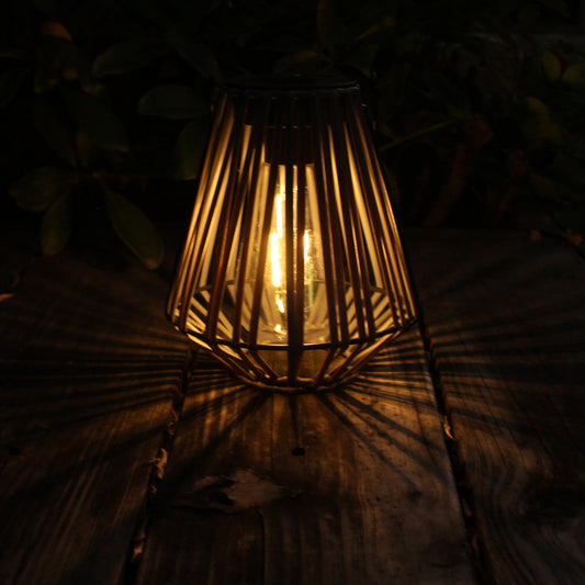Solar-Powered Imitation Rattan Lantern