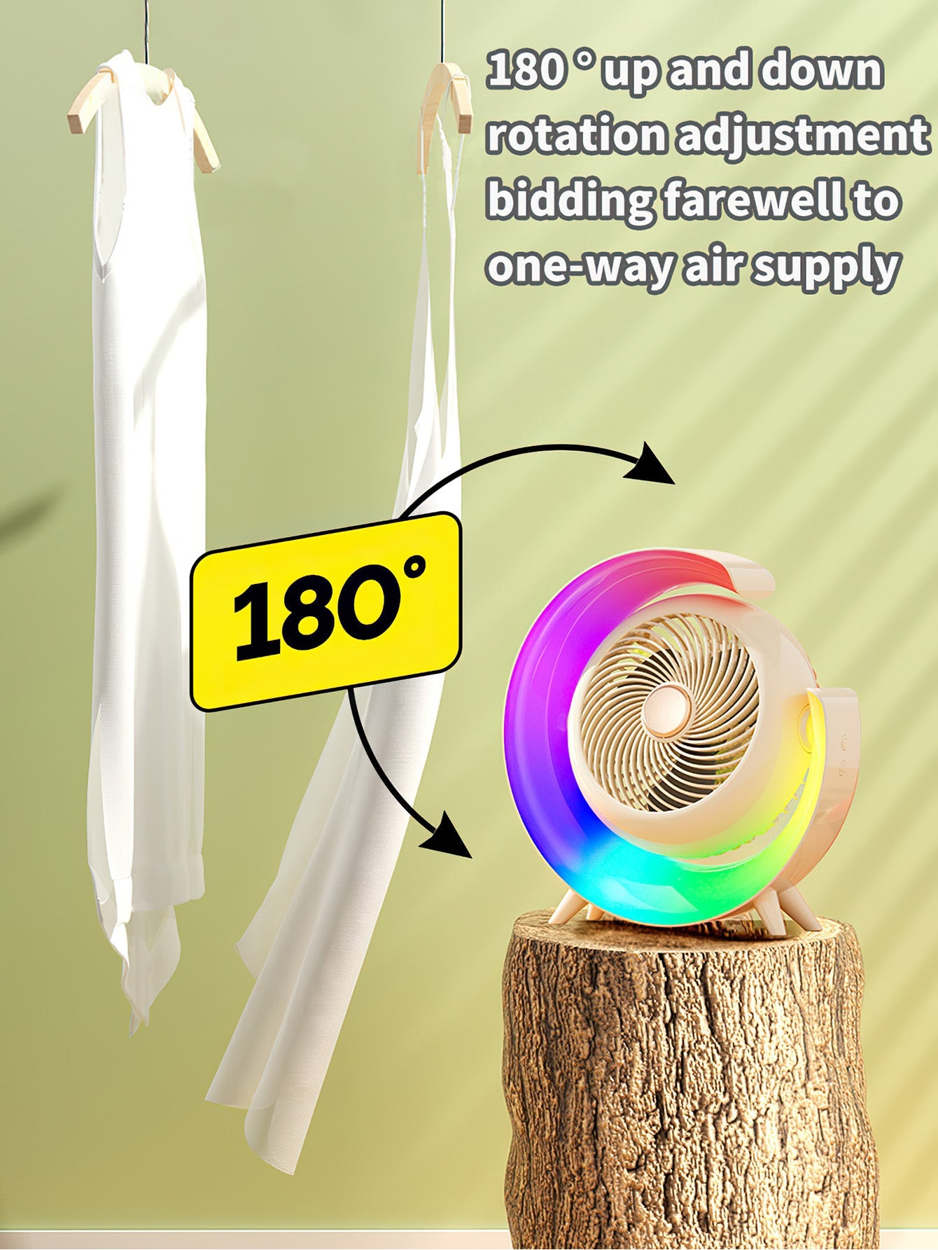 Portable USB Desktop Fan with Ambient Light - 2 Styles and 4 Colours
