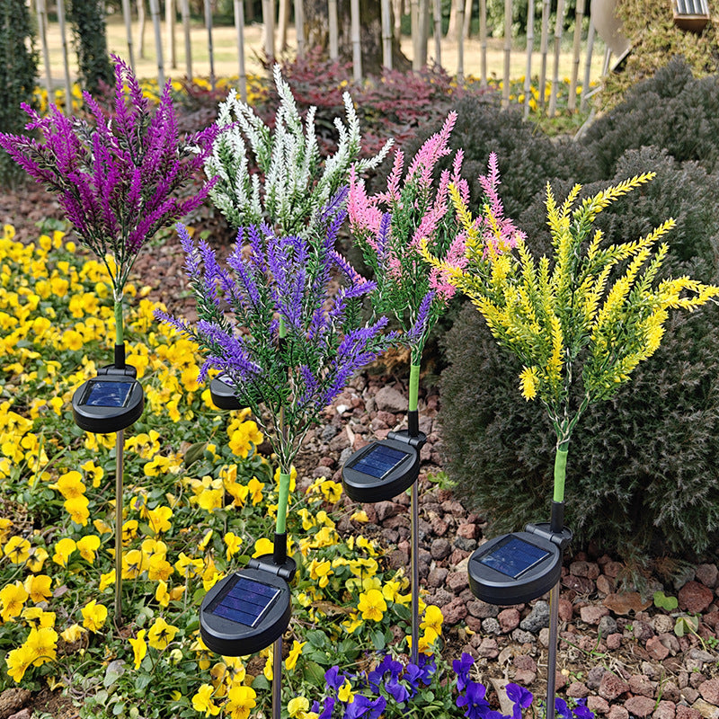Solar-Powered LED Lavender Garden Stake Lights