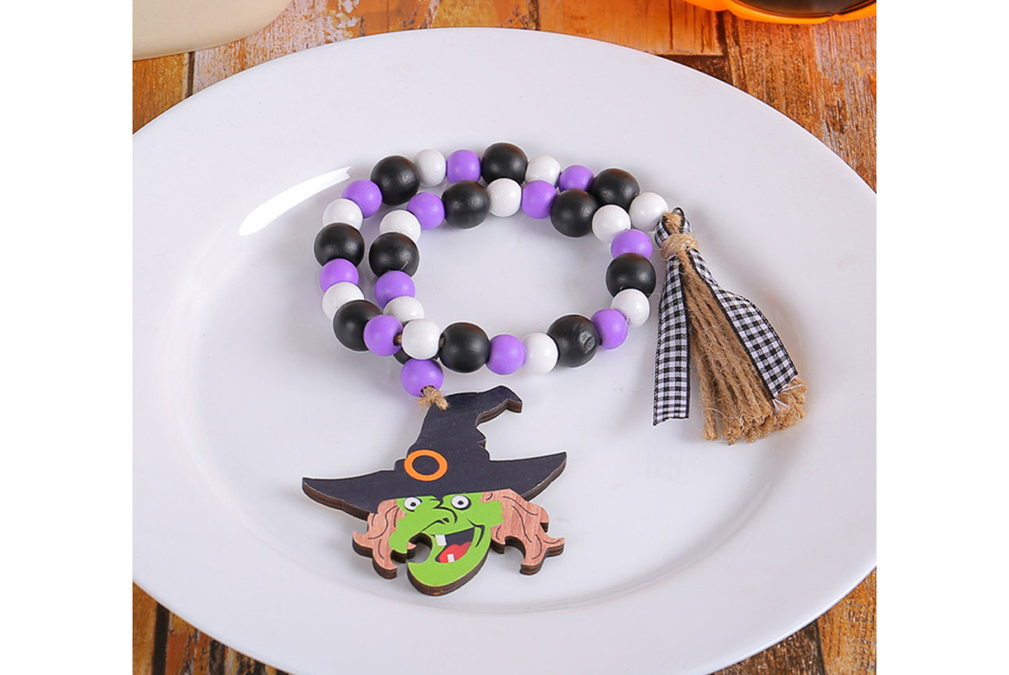 Halloween Wooden Bead Pendant