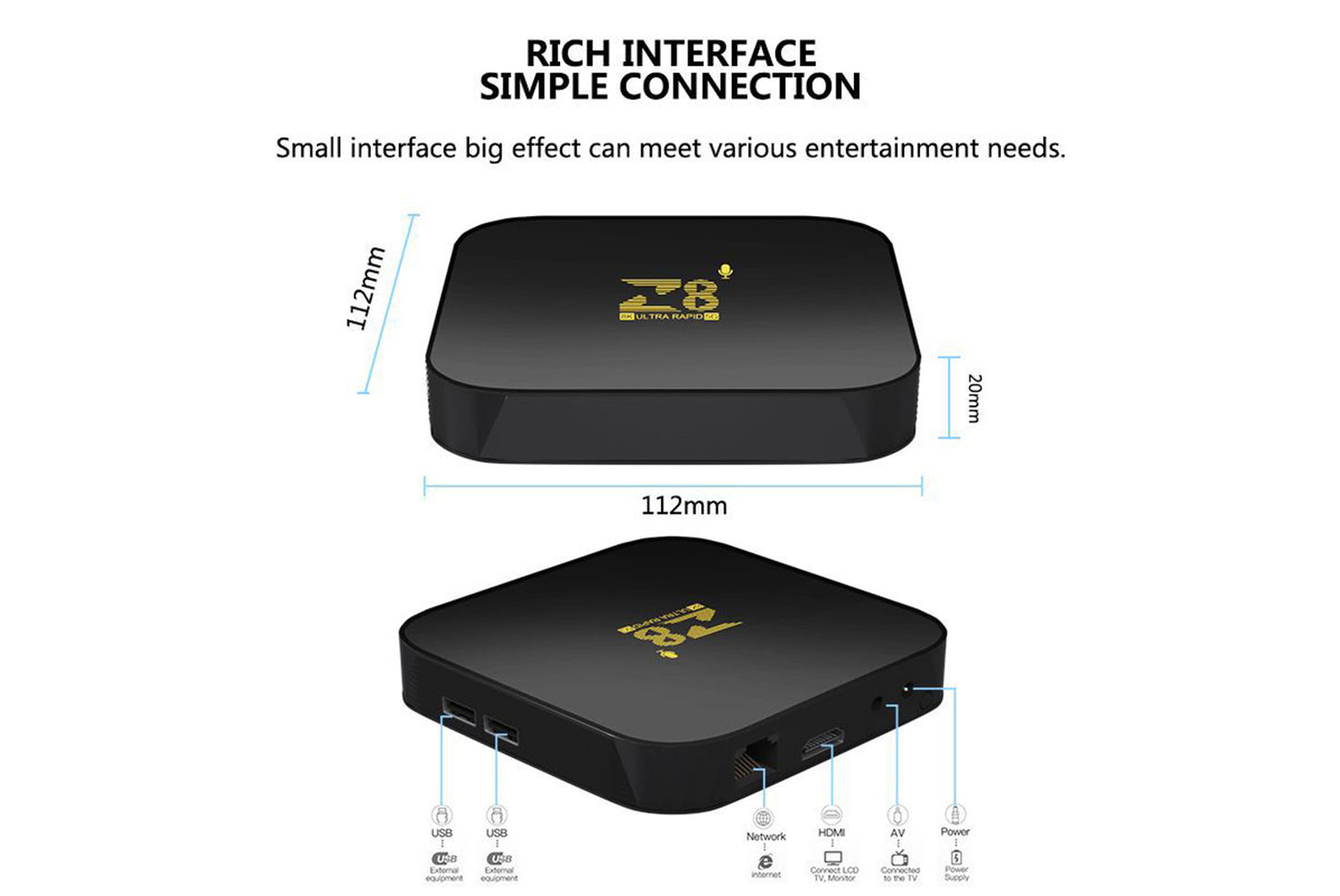 **Z8ATV 4K Smart Internet Set-Top Box (8+128GB Large Storage Edition)**(UK plug)