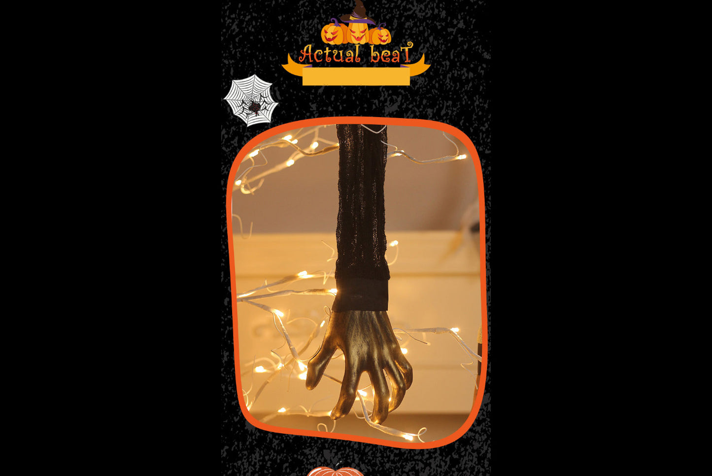 **Severed Finger Skull Horror Prop Pendant**