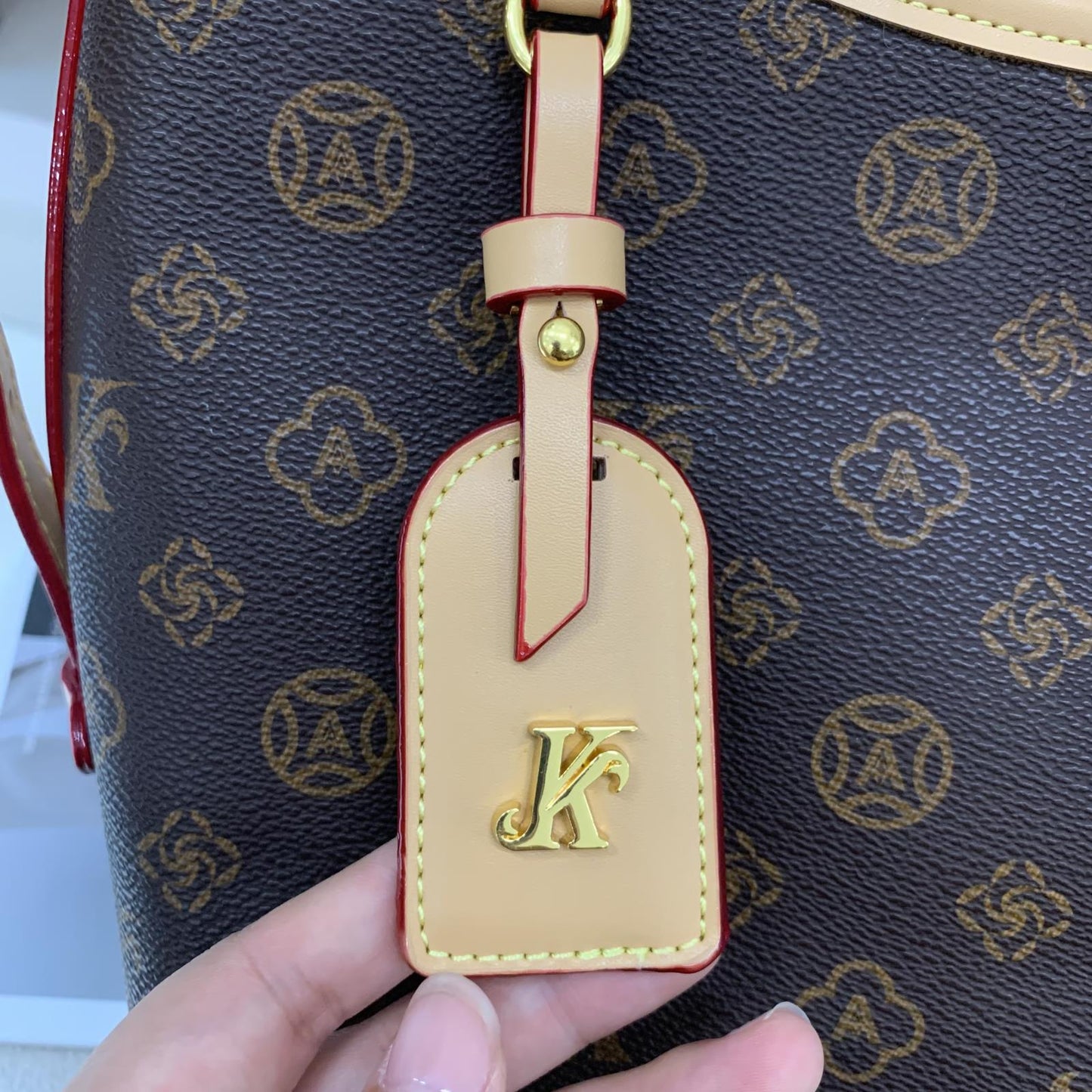 Monogram Letter Shopping Tote Bag