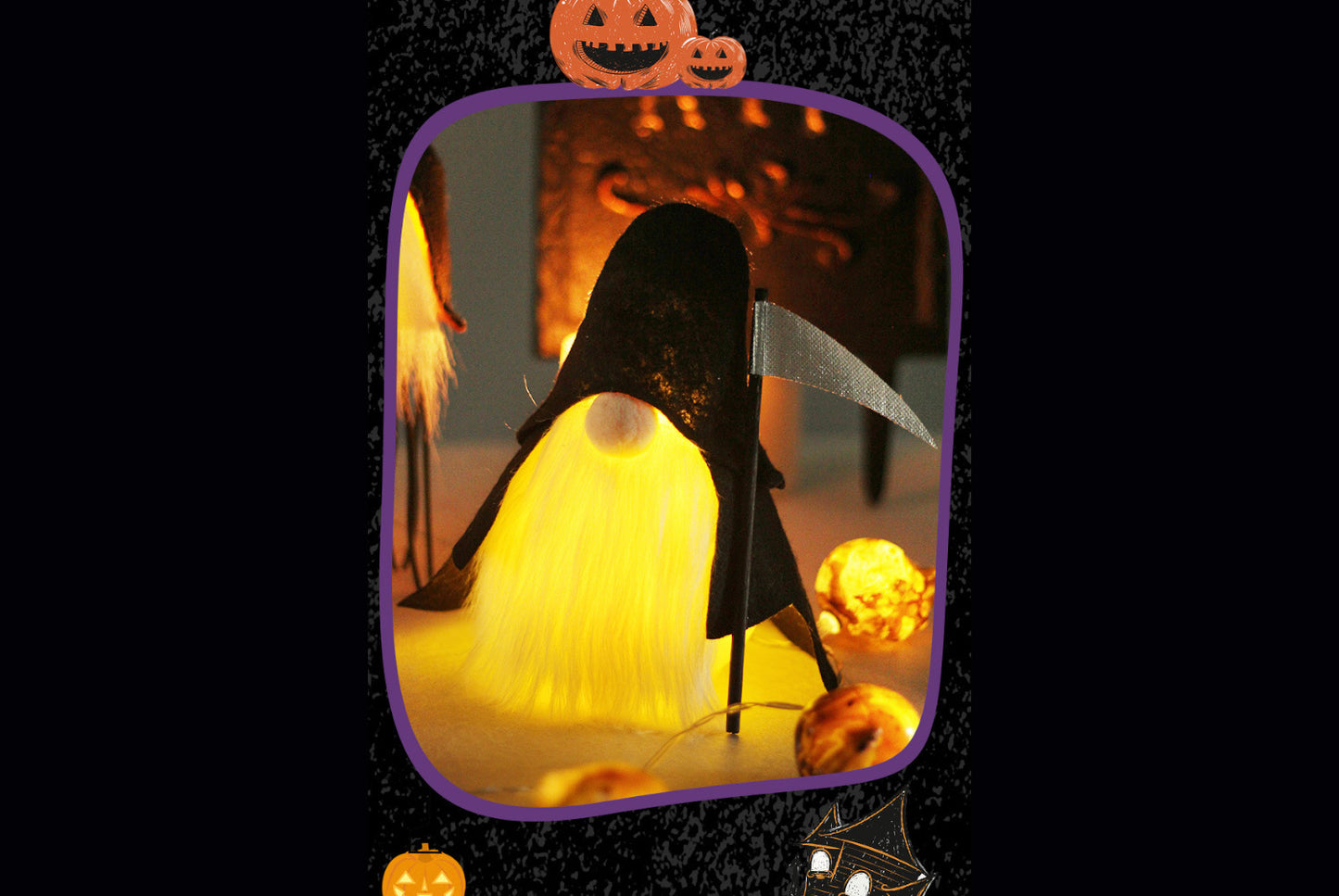 **Halloween Pirate Color-Changing Lights Faceless Old Man Doll Ornament**