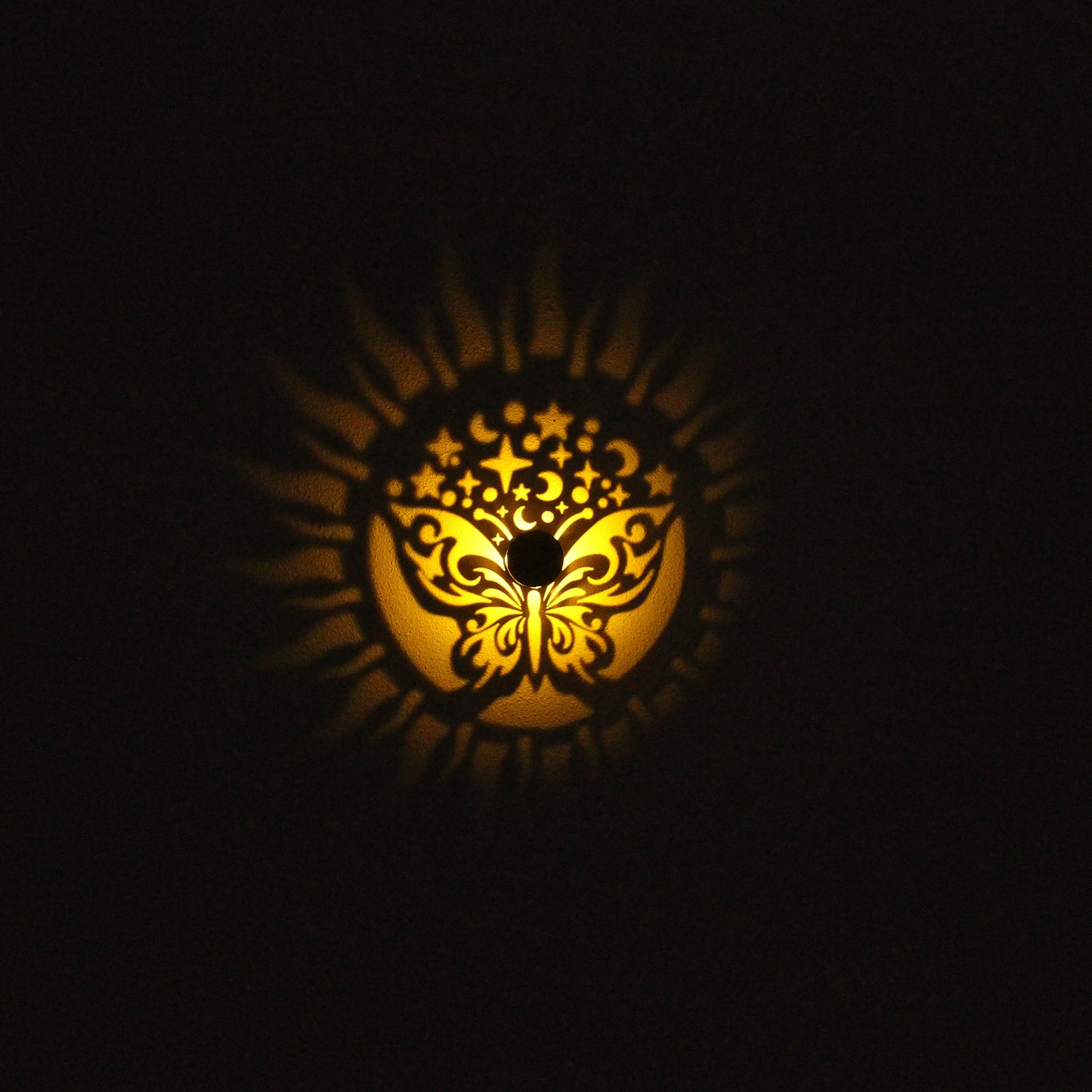 Solar-Powered Wall-Mounted Perforated Projector Light