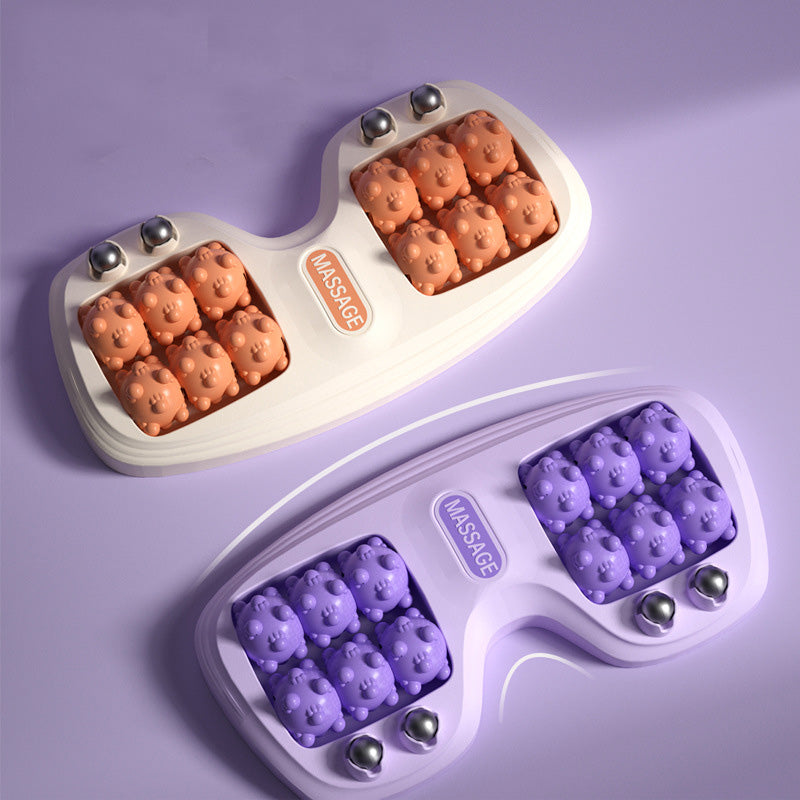 Magnetic bead four-row roller foot massager