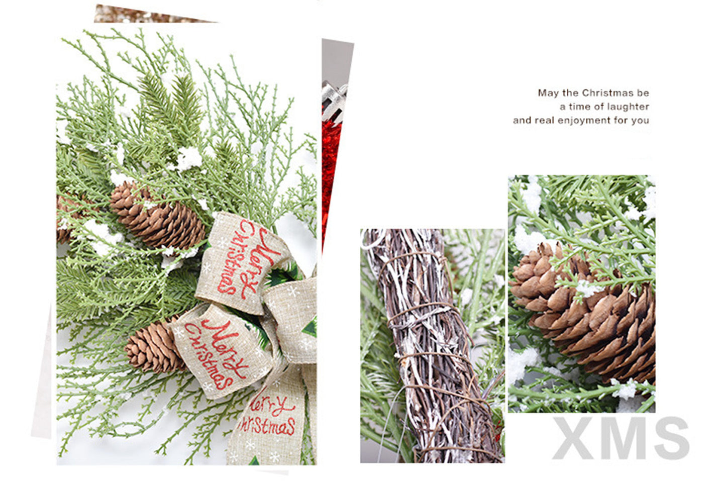 50cm PE Venetian Snow Horn Wall Hanging