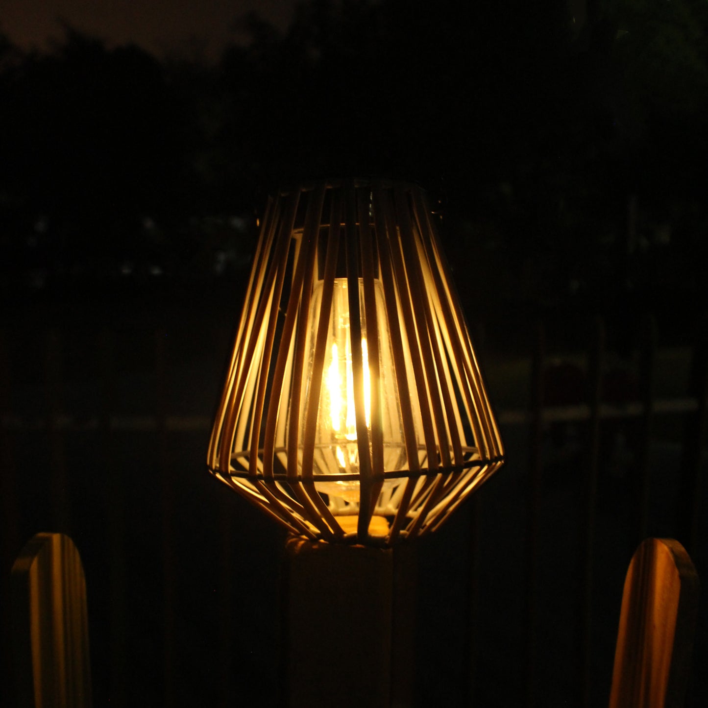 Solar-Powered Imitation Rattan Lantern