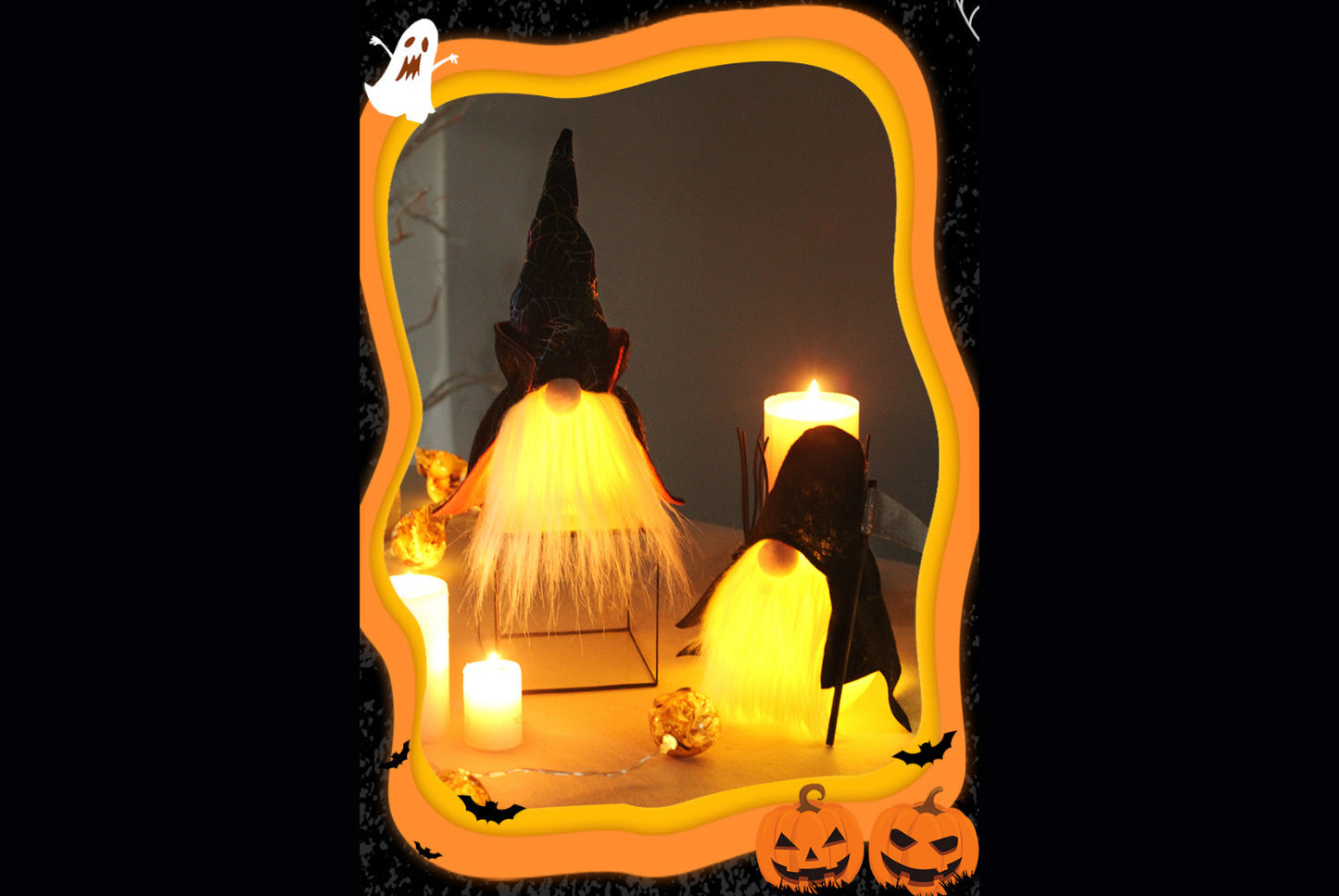 **Halloween Pirate Color-Changing Lights Faceless Old Man Doll Ornament**