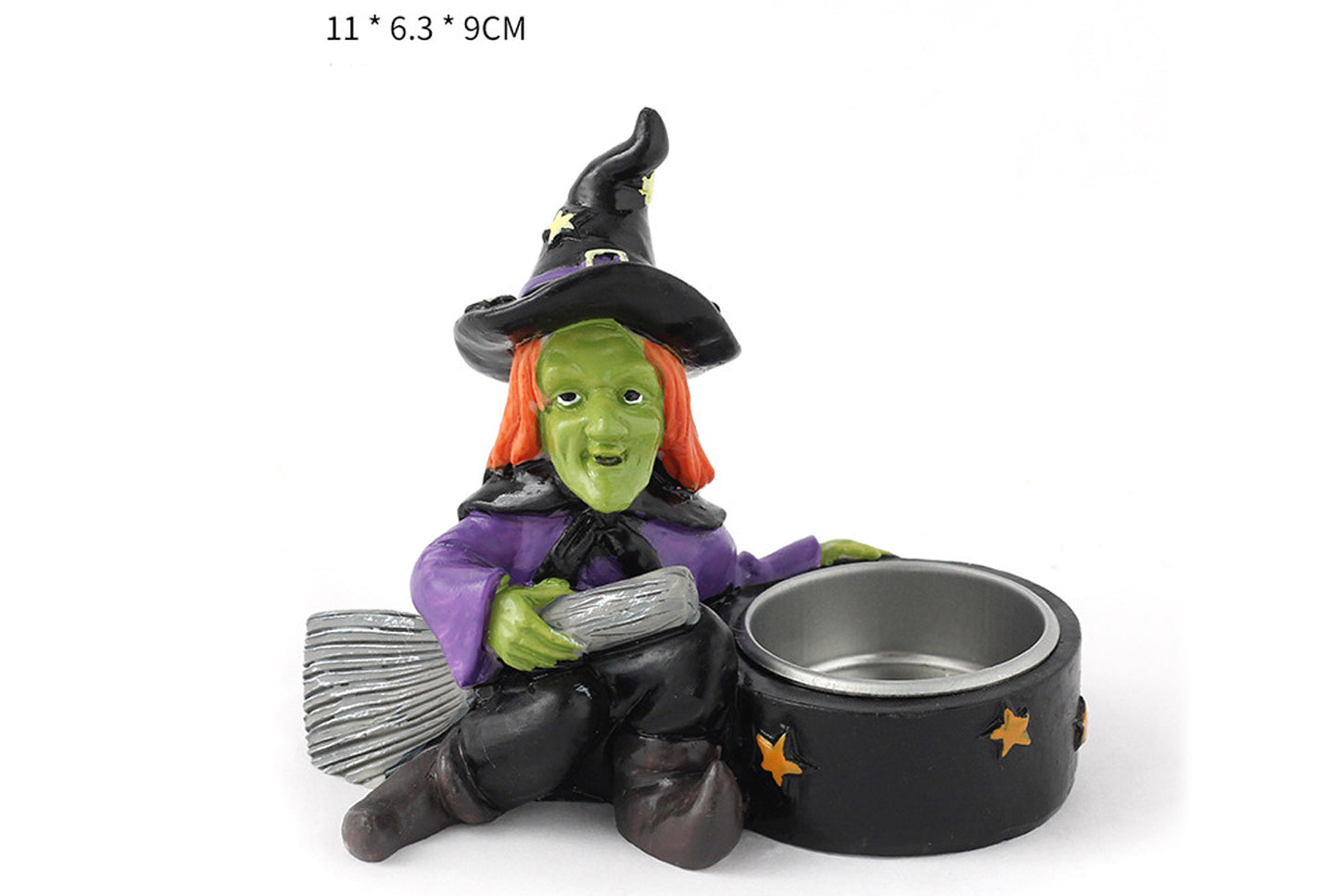 *Halloween Scary Witch Skull Candle Holder - Halloween Party Tabletop Decoration*