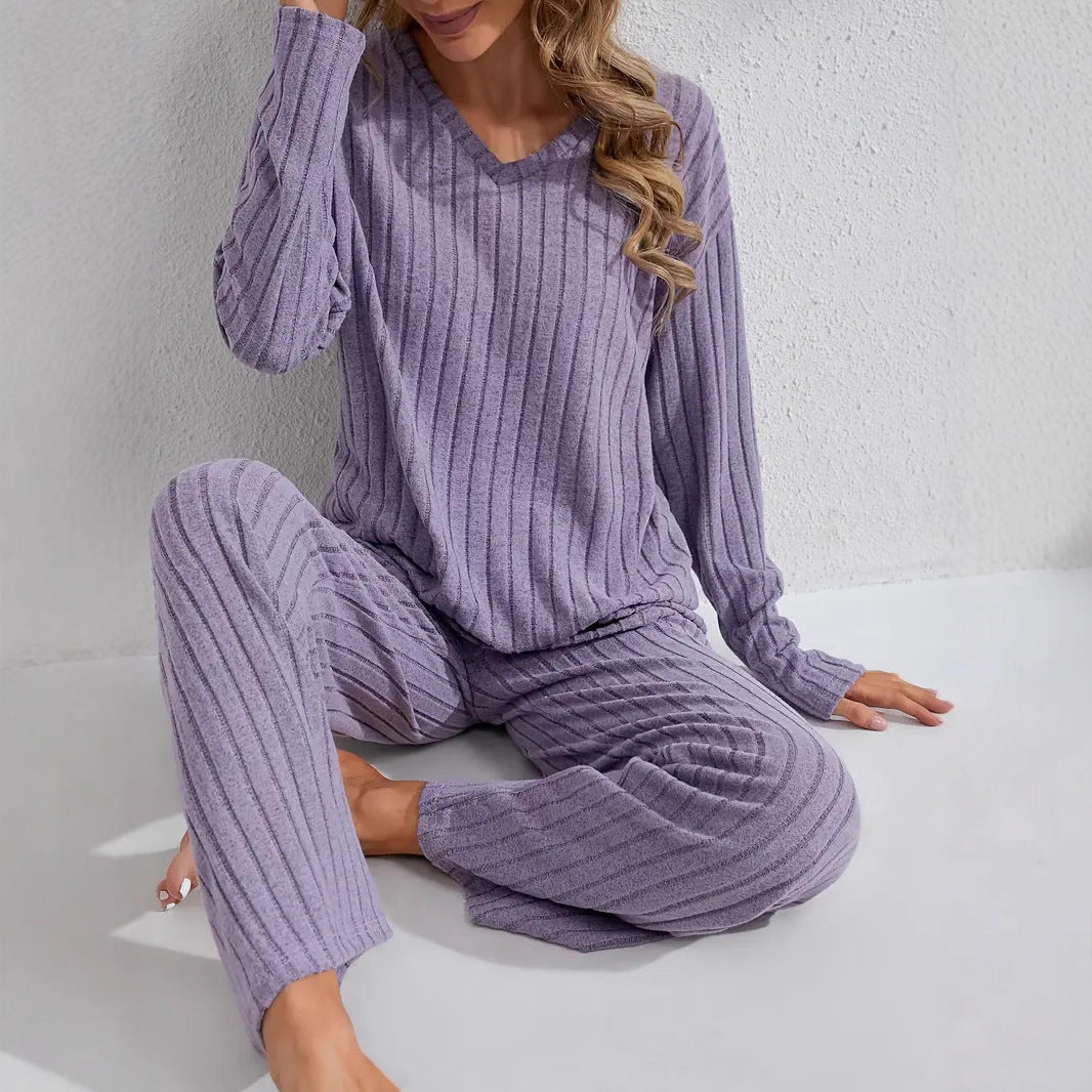 Women's Autumn/Winter Ribbed Home Wear Set