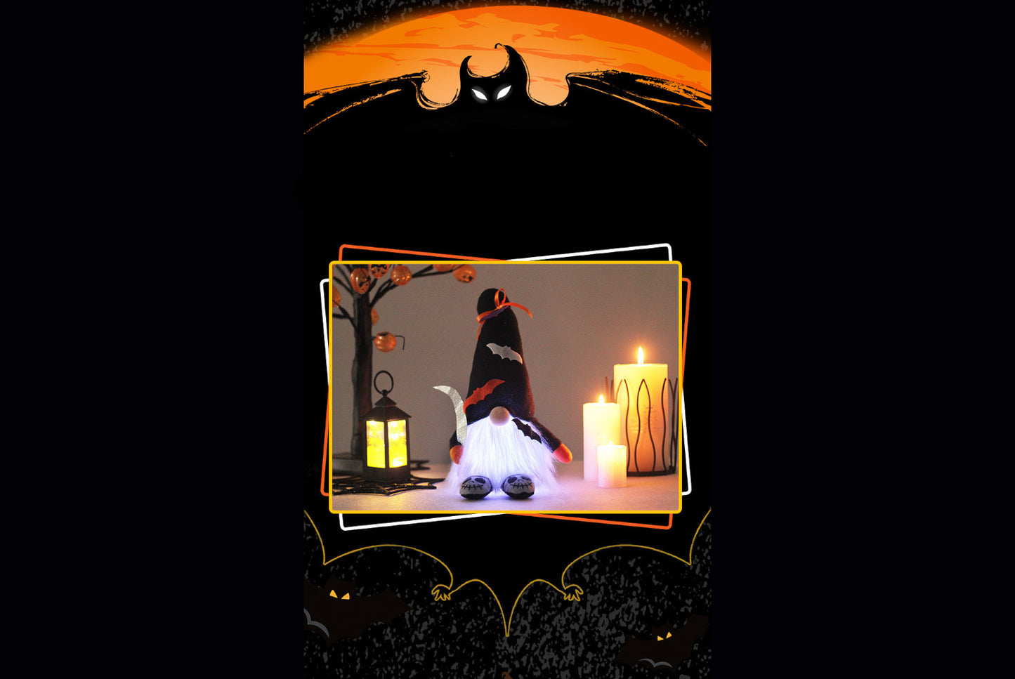 **Halloween Non-Woven Ghost Festival Faceless Old Man Doll with Light**