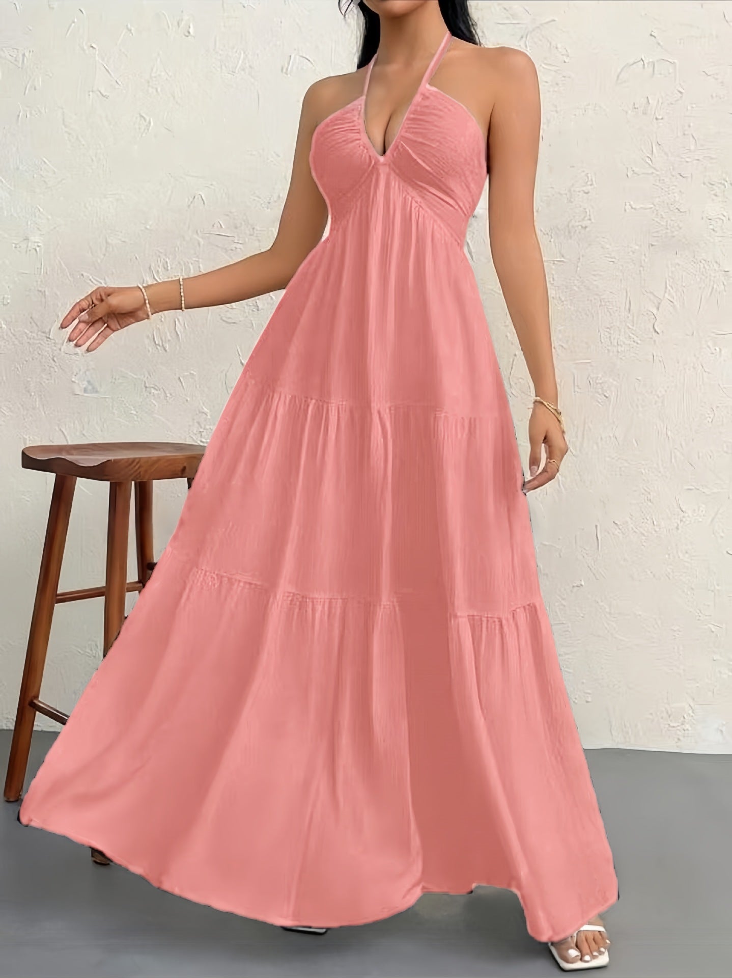 # Off-Shoulder Waist-Defining Dress