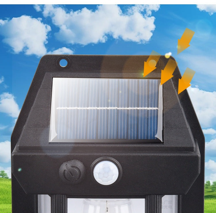Solar-Powered Smart Sensor Wall Lamp for Courtyards