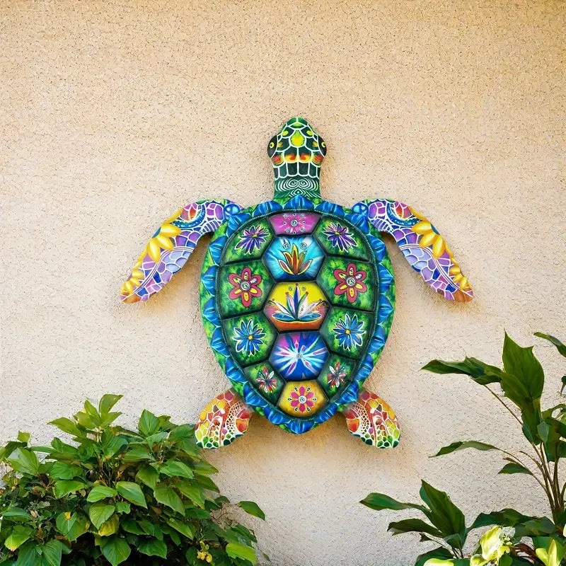 # Wrought Iron Giant Turtle Ocean-Themed Wall Hanging Decoration
