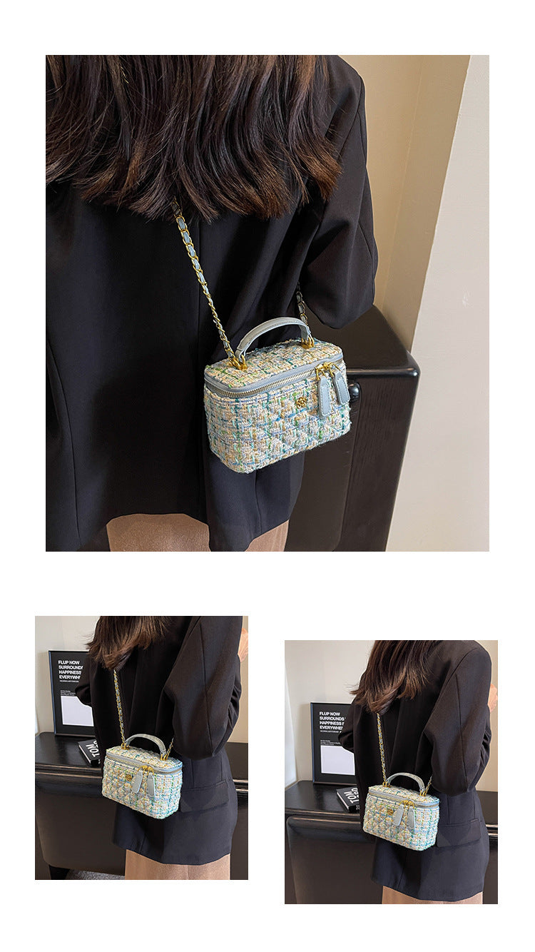 **Chanel-Style Wool Chain Bag**