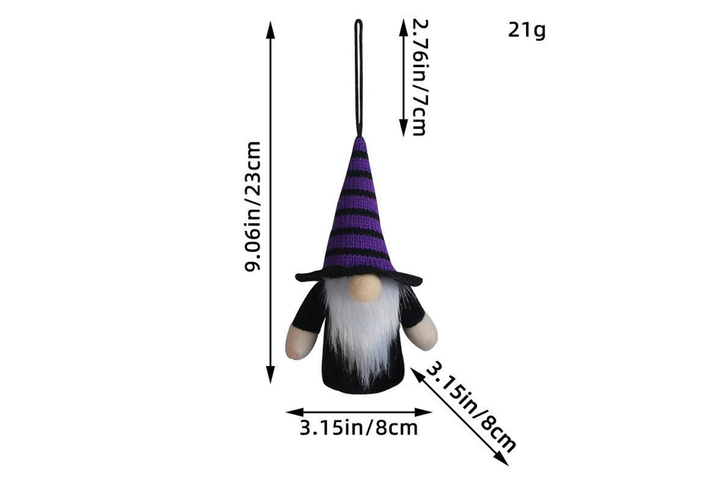 **Halloween Light-Up Charm Top Hat Gnome Window Display**