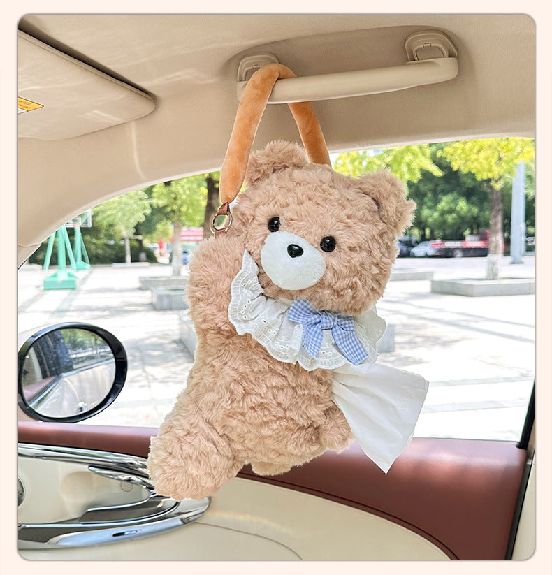 **Cartoon Plush Car Tissue Box**