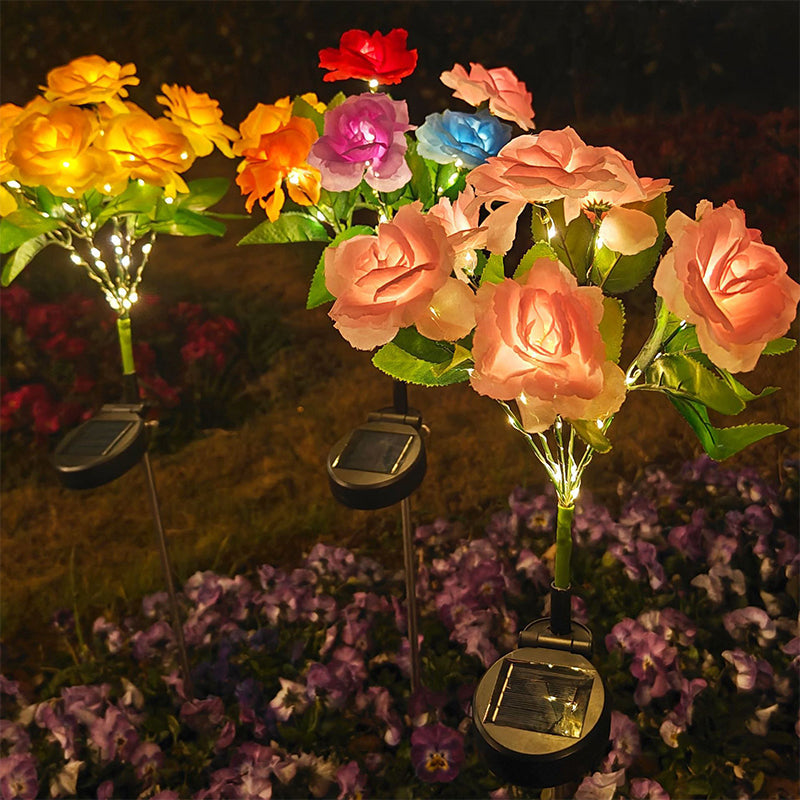 Solar-Powered 7-Head LED Rose Garden Light